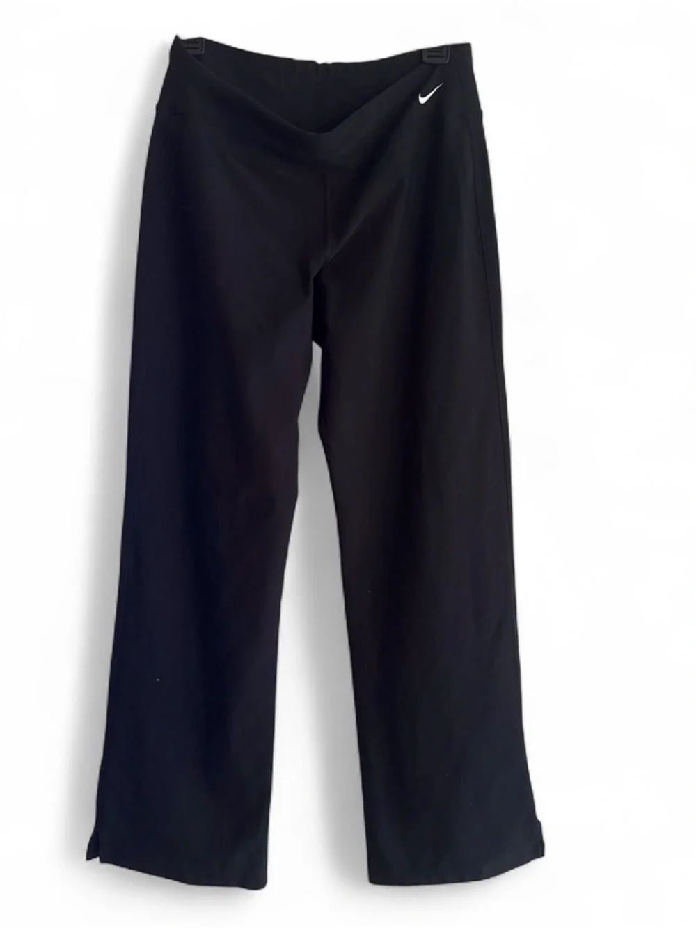 Nike Black Girls' Wide-Leg Sweatpants with Swoosh